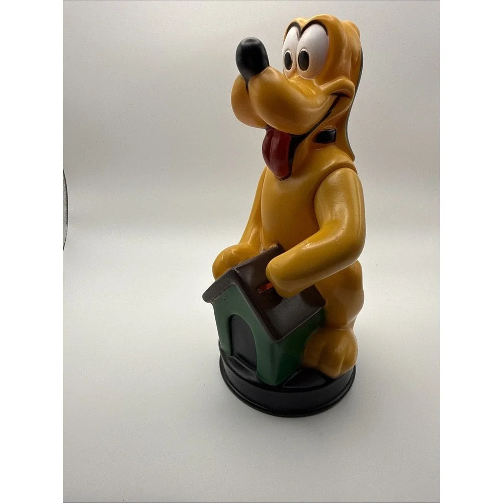 Vintage Disney Pluto Plastic Dog House Coin Bank Movable Arm Animal Toys Plus
